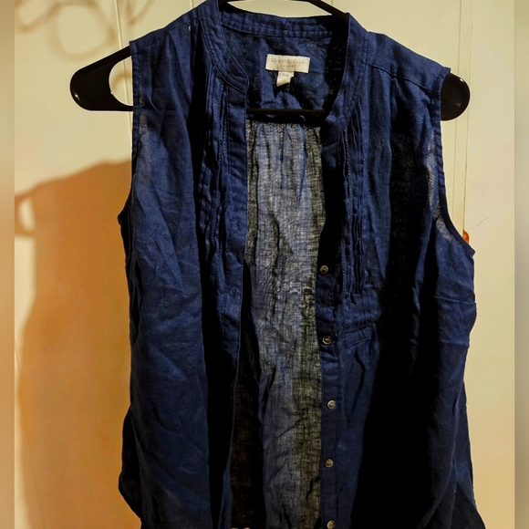 Chemise 100% linen Bleu - Picture 1 of 5